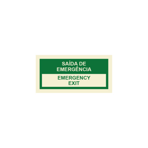 Sinalética / Pictograma SAÍDA EMERGÊNCIA EMERGENCY EXIT - EM2043