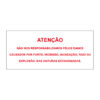 Sinalética / Pictograma NÃO NOS RESPONSABILIZAMOS PELOS OS DANOS CAUSADOS POR FURTO