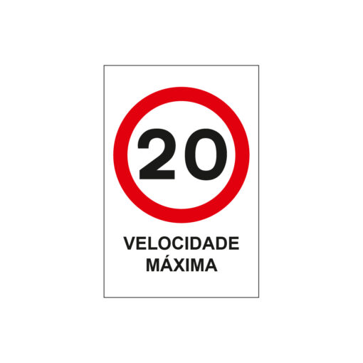 Sinalética / Pictograma VELOCIDADE MÁXIMA 20 KM HORA - PQ7326