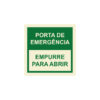 Sinalética / Pictograma PORTA EMERGÊNCIA EMPURRE PARA ABRIR - EM2303