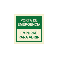 Sinalética / Pictograma PORTA EMERGÊNCIA EMPURRE PARA ABRIR - EM2303