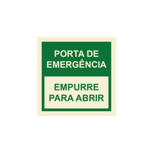 Sinalética / Pictograma PORTA EMERGÊNCIA EMPURRE PARA ABRIR - EM2303