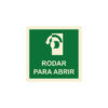 Sinalética / Pictograma RODAR PARA ABRIR - EM2333 - Allsigns Sinalética / Pictograma RODAR PARA ABRIR - EM2333