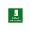 Sinalética / Pictograma RODAR PARA ABRIR - EM2336 - Allsigns Sinalética / Pictograma RODAR PARA ABRIR - EM2336