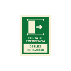 Sinalética / Pictograma PORTA EMERGÊNCIA DESLIZE ABRIR - EM2408