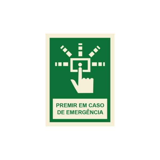 Sinalética / Pictograma BOTÃO PREMIR EM CASO DE EMERGÊNCIA - EM2451