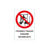 Sinalética / Pictograma ESTALEIROS PROIBIDO PASSAR ANDAIME INCOMPLETO - ES7060A