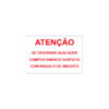 Sinalética / Pictograma ATENCAO SE OBSERVAR QUALQUER COMPORTAMENTO SUSPEITO COMUNIQUE-O DE IMEDIATO - PD7105
