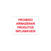 Sinalética / Pictograma PROIBIDO ARMAZENAR PRODUTOS INFLAMAVEIS - PD7111