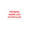 Sinalética / Pictograma PROIBIDO VAZAR LIXO OU ENTULHO - PD7113 - Allsigns Sinalética / Pictograma PROIBIDO VAZAR LIXO OU ENTULHO - PD7113