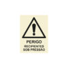 Sinalética / Pictograma PERIGO RECIPIENTES SOB PRESSAO - PE3216A