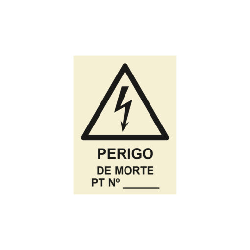 Sinalética / Pictograma PERIGO DE MORTE PT N - PE3225A