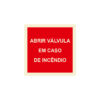Sinalética / Pictograma ABRIR VALVULA EM CASO DE INCENDIO - IN1035 - Allsigns Sinalética / Pictograma ABRIR VALVULA EM CASO DE INCENDIO - IN1035