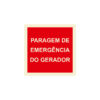 Sinalética / Pictograma PARAGEM DE EMERGENCIA DO GERADOR - IN1053A