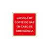 Sinalética / Pictograma VALVULA DE CORTE DE GAS EM CASO DE EMERGENCIA - IN1068