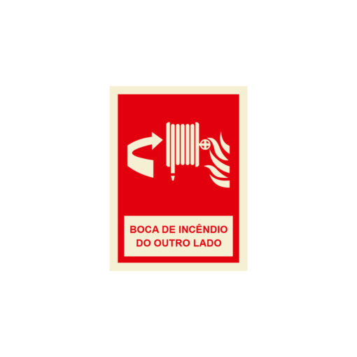 Sinalética / Pictograma BOCA DE INCENDIO DO OUTRO LADO CARRETEL FOGO - IN1116A