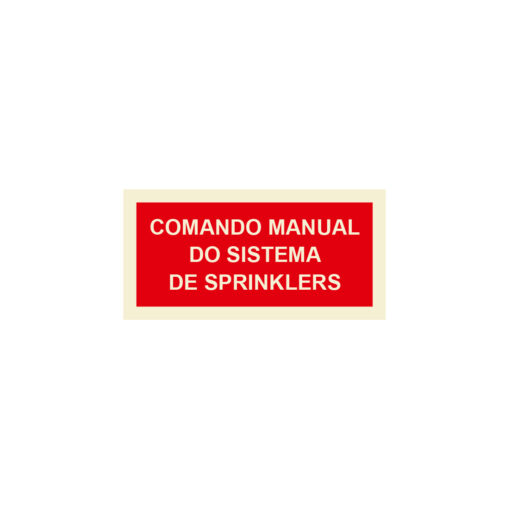 Sinalética / Pictograma COMANDO MANUAL DO SISTEMA DE SPRINKLERS - IN1358